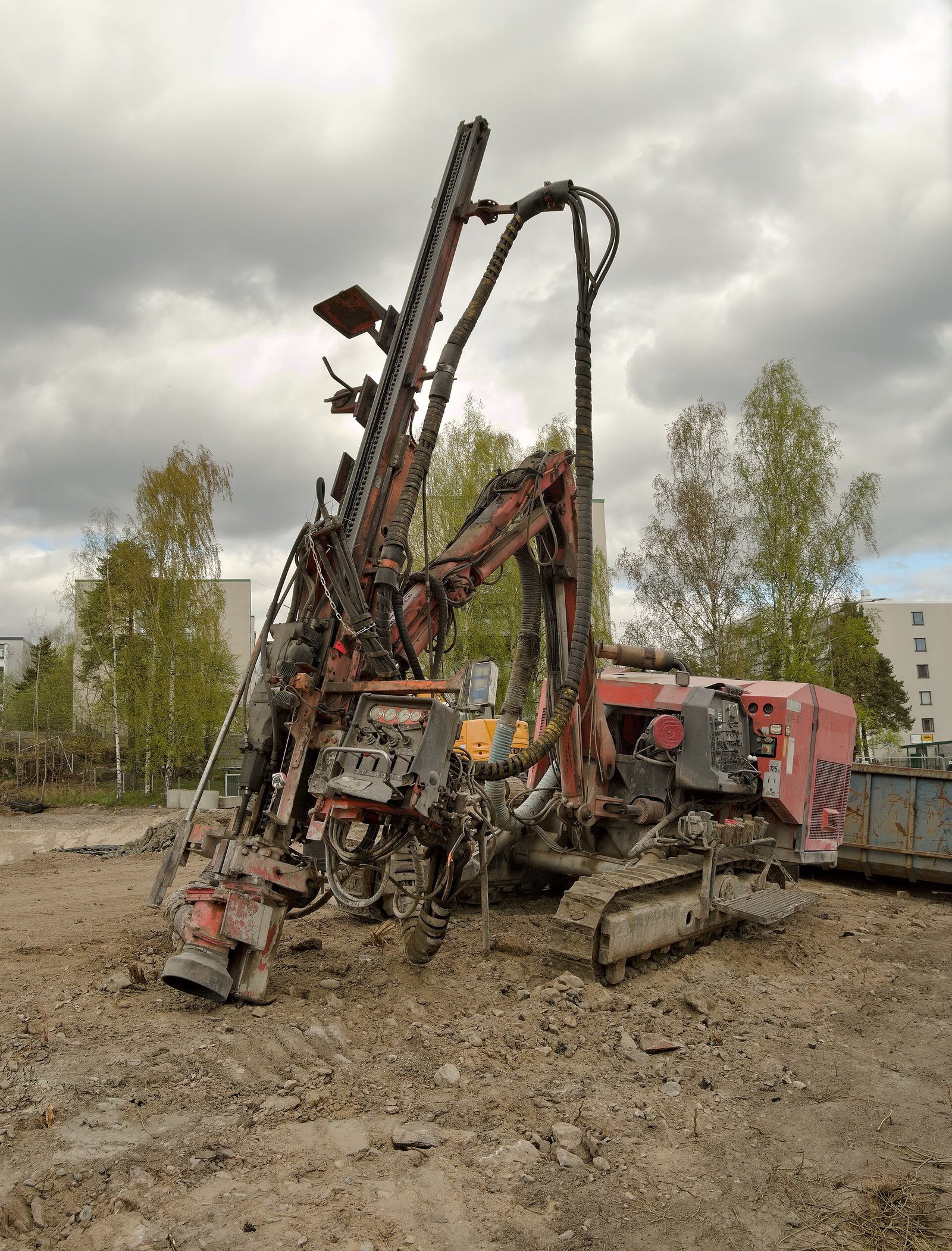 Blast-hole drill rig on site